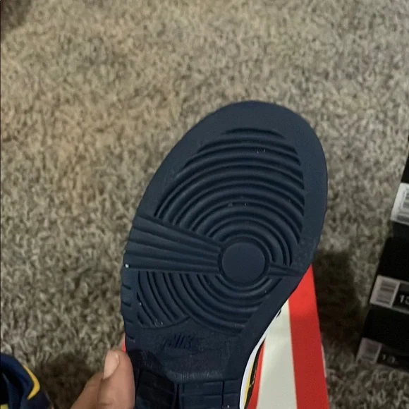 Nike Yellow and Blue Dunk Sneakers Low-Top Leather - Picture 3 of 3